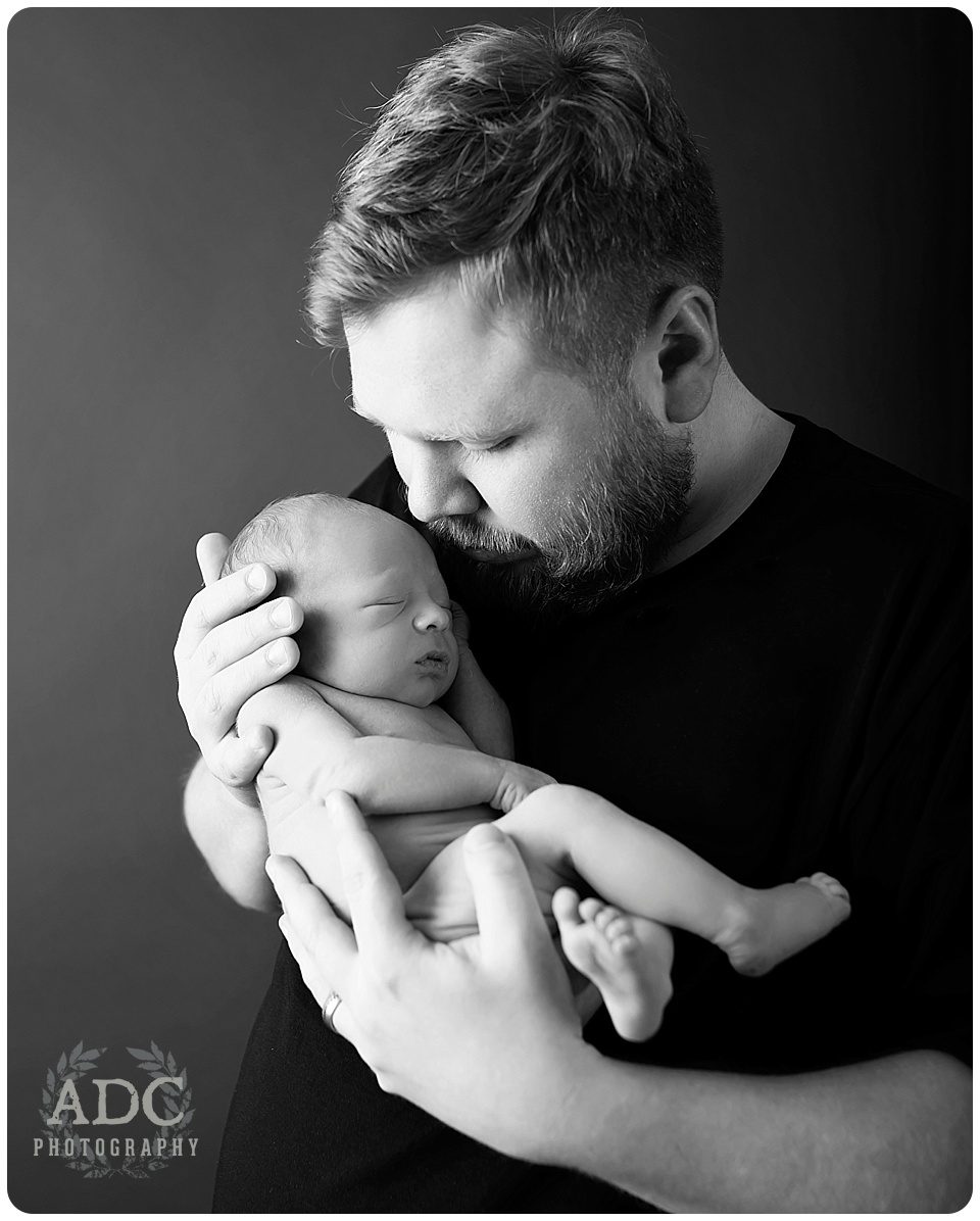 newborn and dad portrait marlton nj