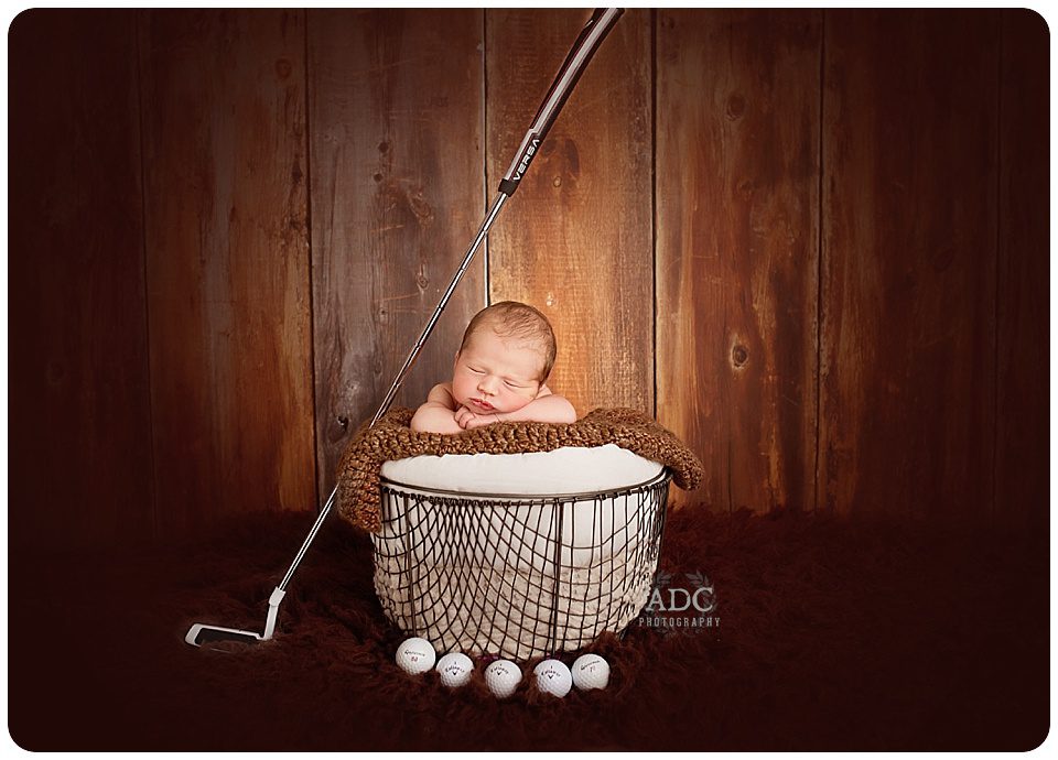 golf themed newborn photos marlton photographer